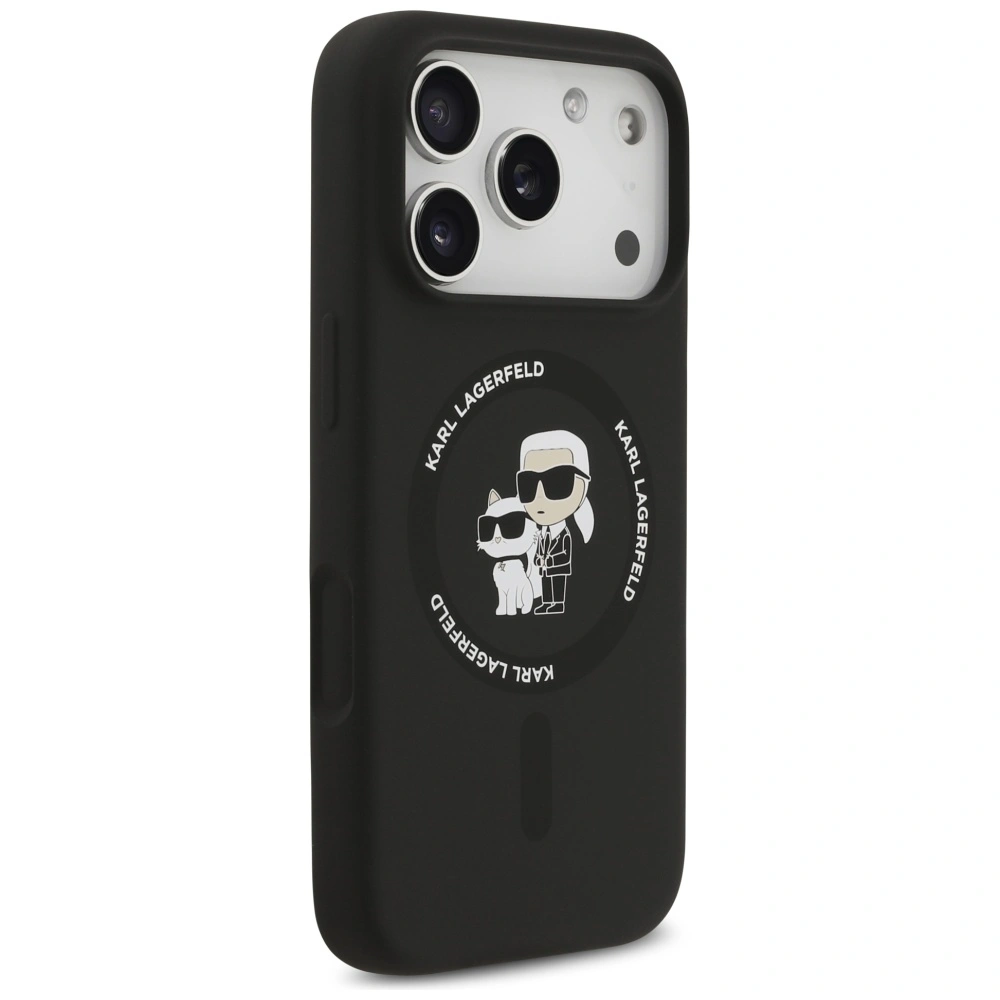 Kryt Karl Lagerfeld Silicone Karl&Choupette Ring MagSafe Apple iPhone 17 Pro black
