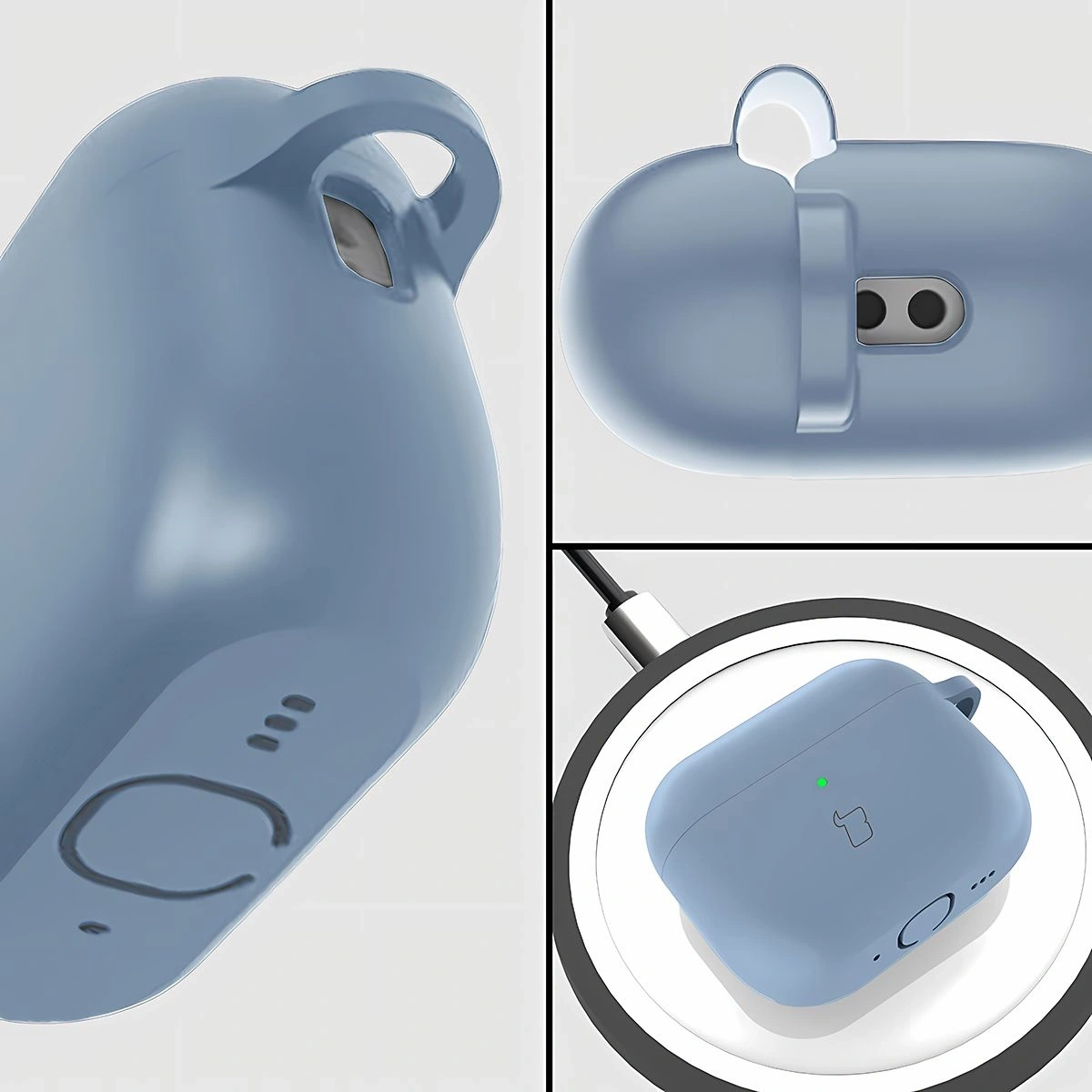 Kryt Bizon Case Headphone Silicone AirPods Pro 3 gray-blue