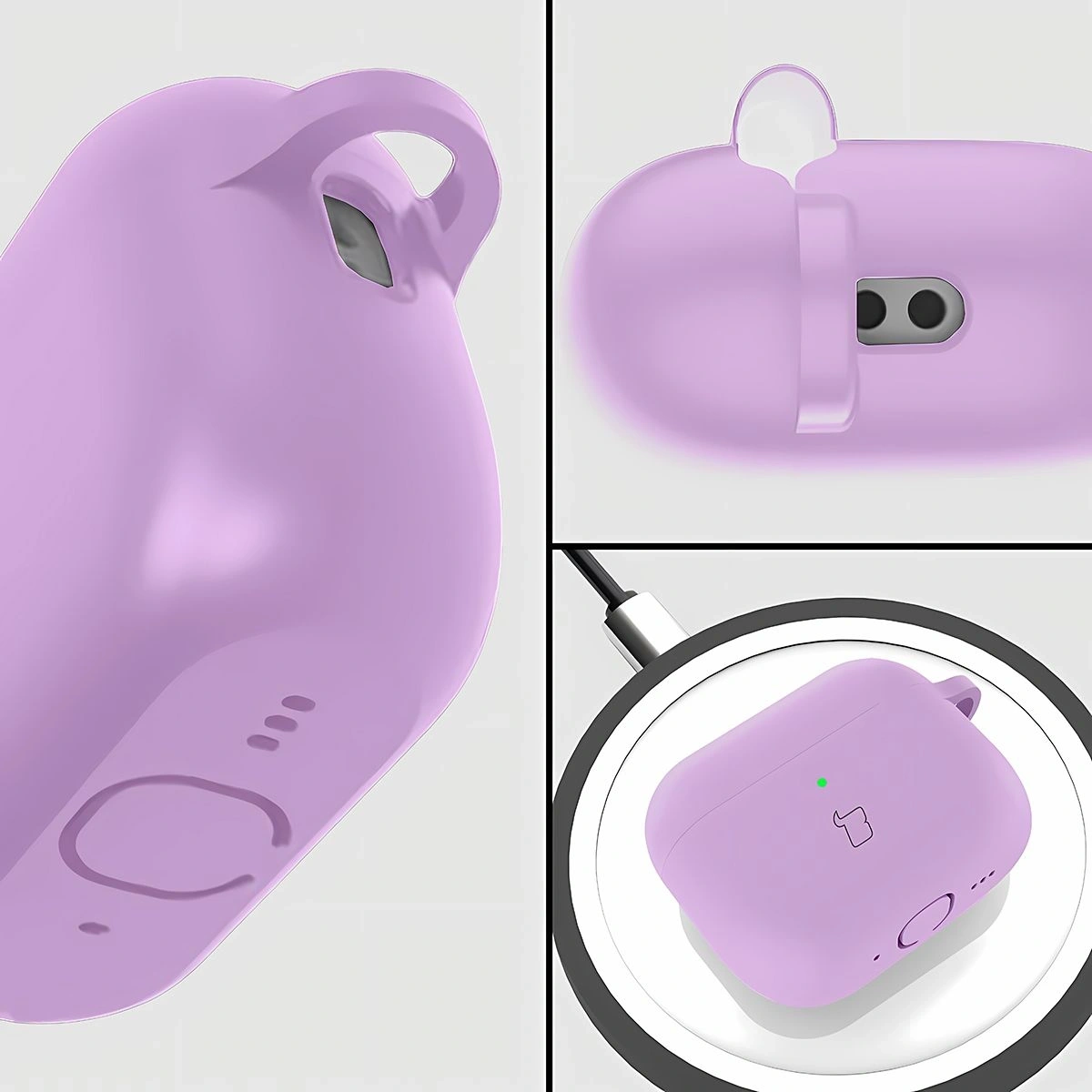 Kryt Bizon Case Headphone Silicone AirPods Pro 3 light purple