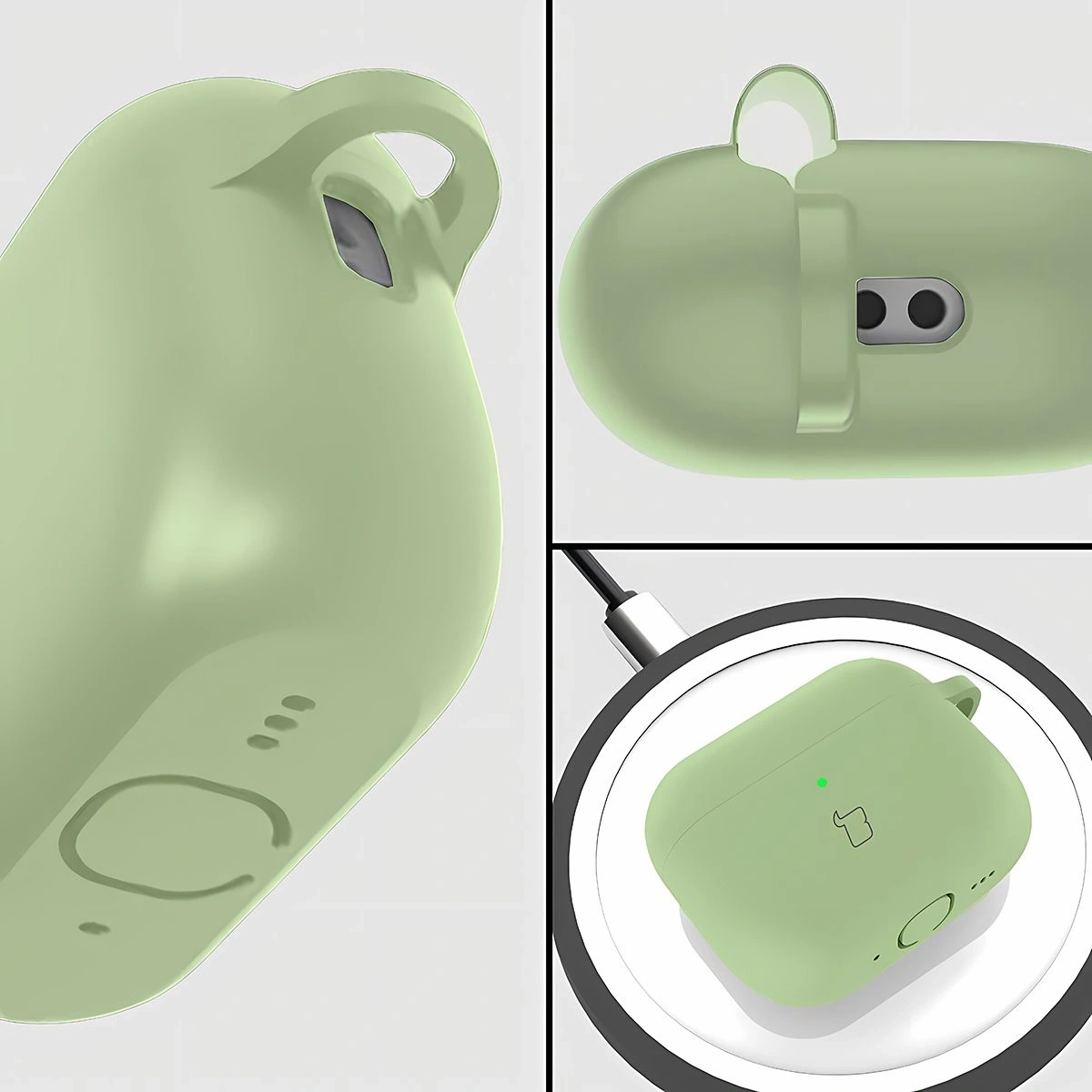 Kryt Bizon Case Headphone Silicone AirPods Pro 3 light green