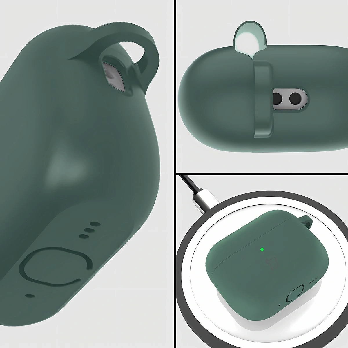 Kryt Bizon Case Headphone Silicone AirPods Pro 3 dark green