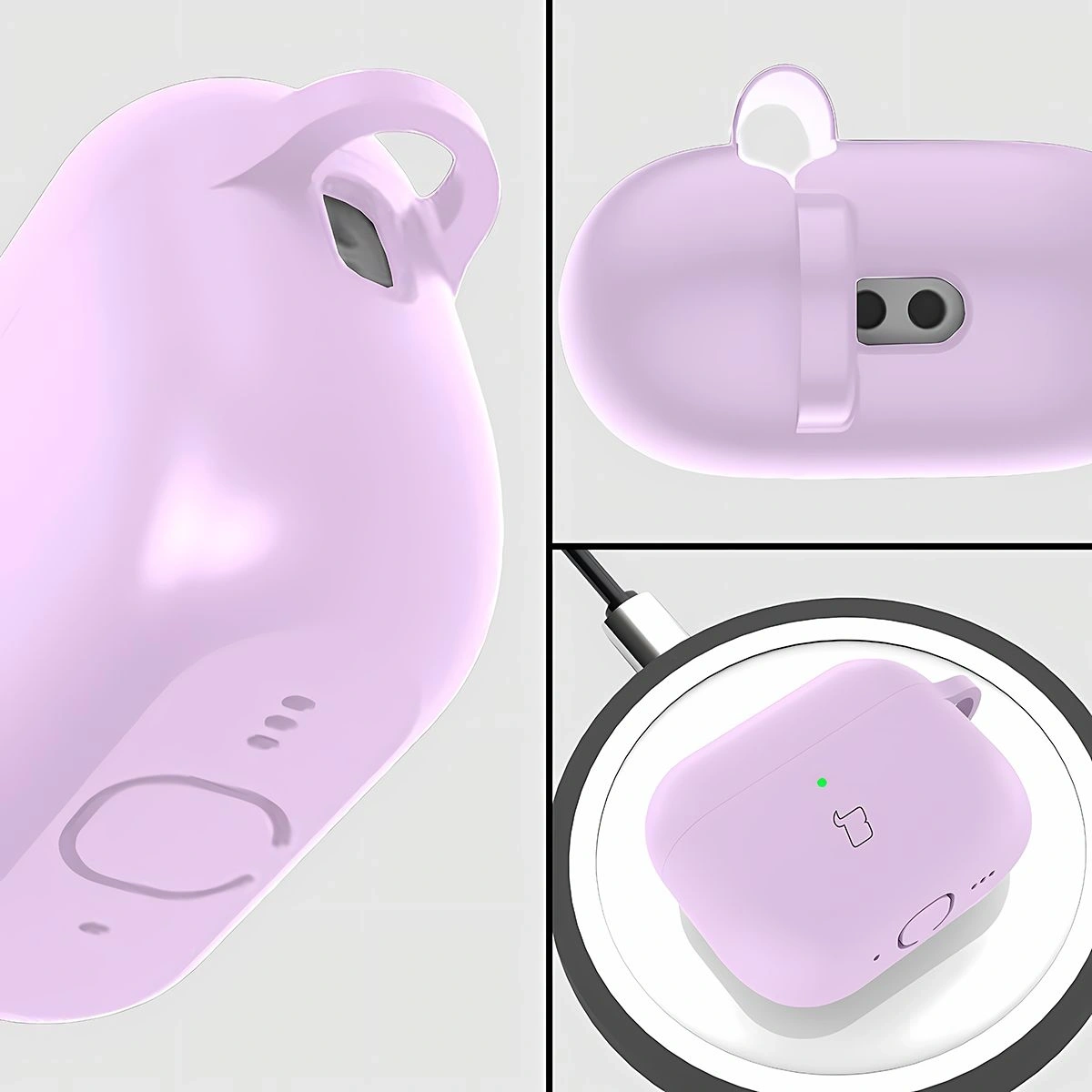 Kryt Bizon Case Headphone Silicone AirPods Pro 3 liliac