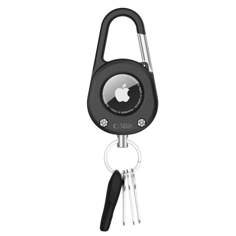 Kryt Tech-Protect Slidelock Carabiner Keychain Apple AirTag 1 / 2 Black