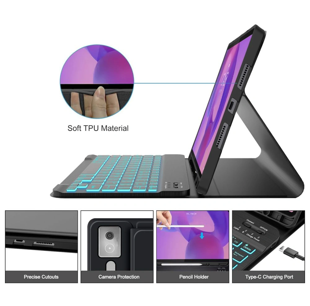 Kryt Tech-Protect SmartCase Pen + Keyboard Lenovo Idea Tab Pro / Pro MT 12.7 TB-373 Black