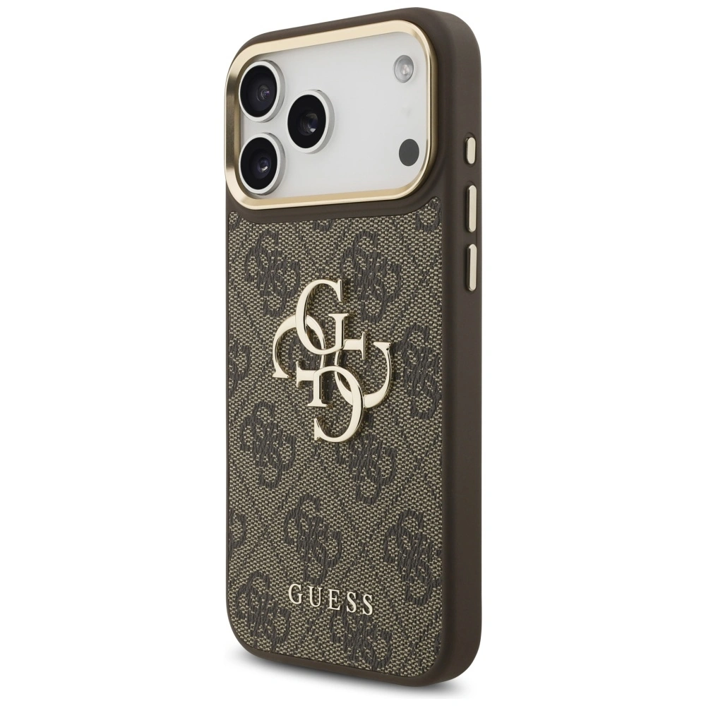 Kryt Guess 4G Big 4G Classic Logo Big Strap Metal Buttons Apple iPhone 17 Pro Max brown