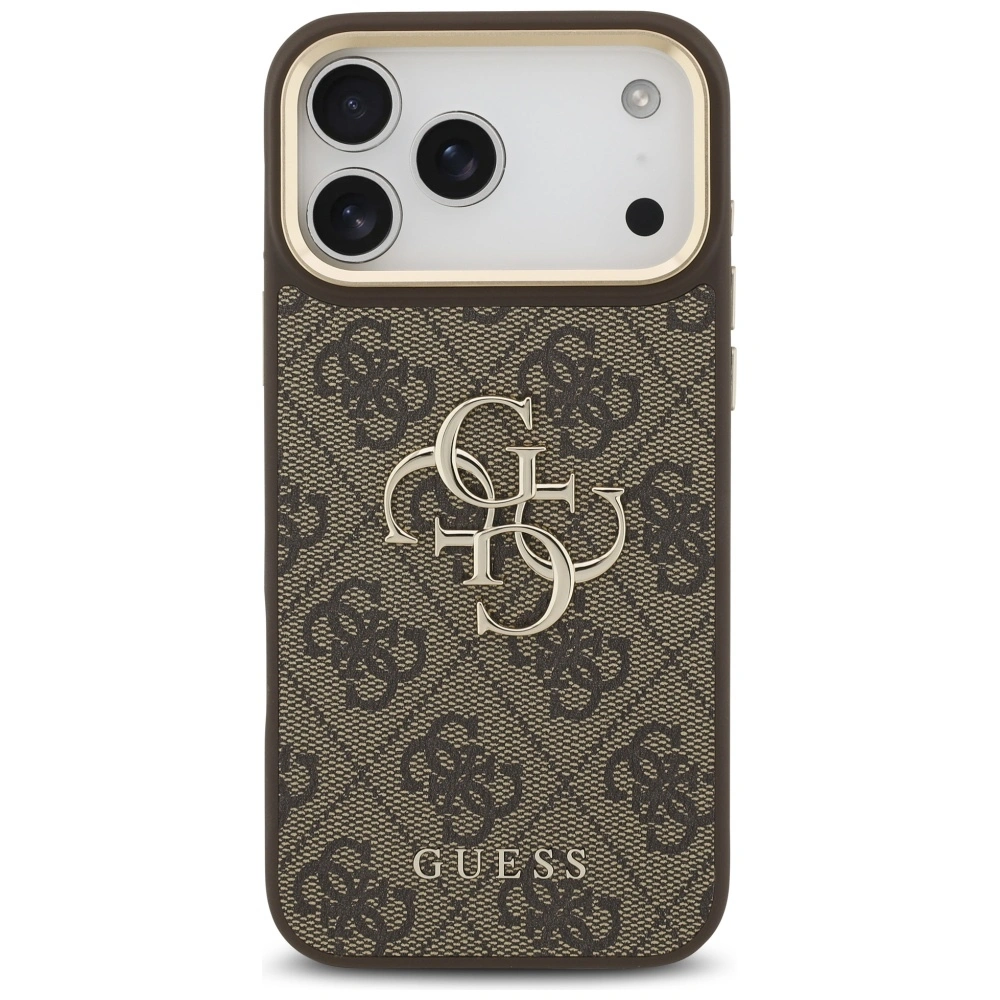 Kryt Guess 4G Big 4G Classic Logo Big Strap Metal Buttons Apple iPhone 17 Pro Max brown