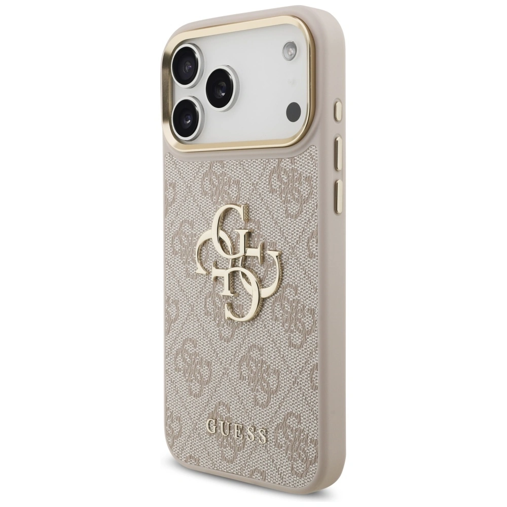Kryt Guess 4G Big 4G Classic Logo Big Strap Metal Buttons Apple iPhone 17 Pro Max pink