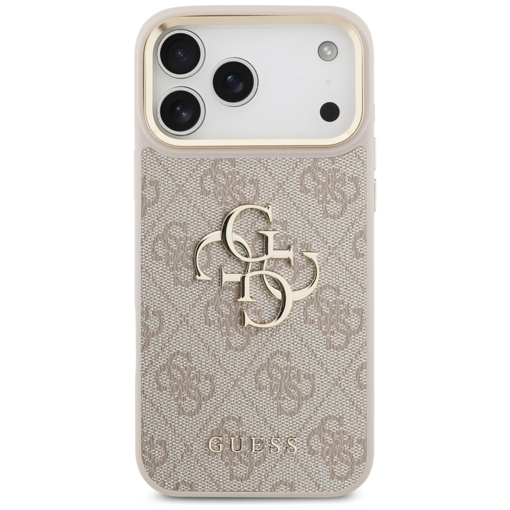 Kryt Guess 4G Big 4G Classic Logo Big Strap Metal Buttons Apple iPhone 17 Pro Max pink