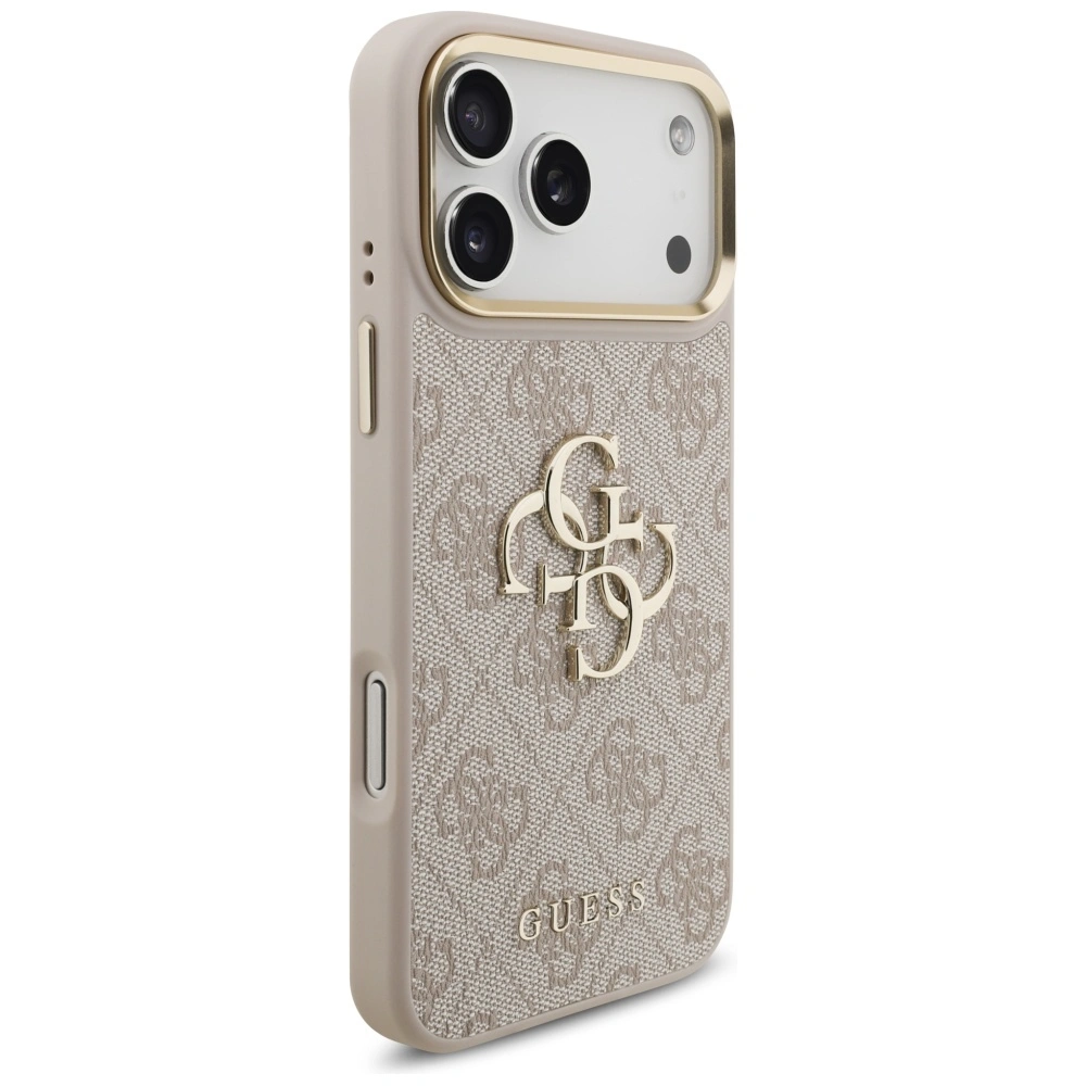 Kryt Guess 4G Big 4G Classic Logo Big Strap Metal Buttons Apple iPhone 17 Pro Max pink