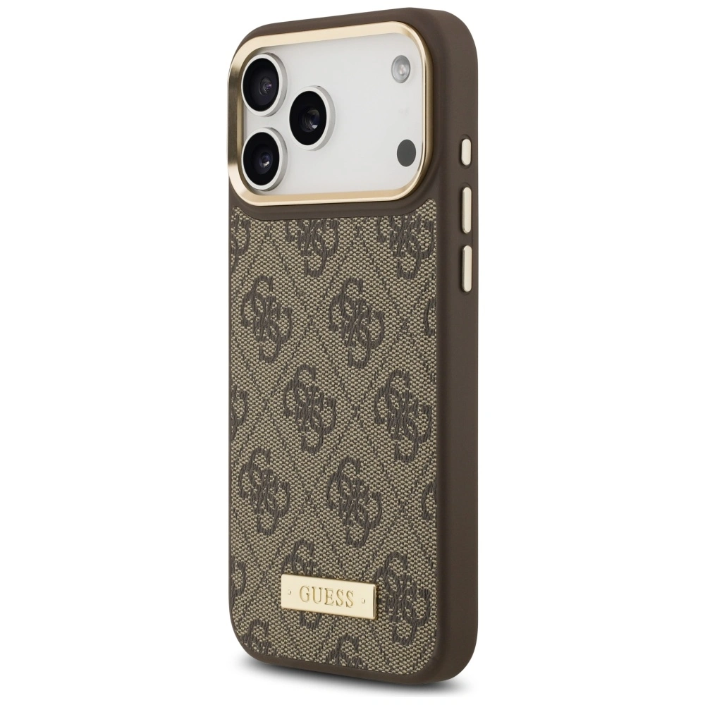 Kryt Guess 4G Logo Plate MagSafe Apple iPhone 17 Pro Max brown