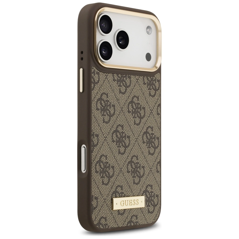 Kryt Guess 4G Logo Plate MagSafe Apple iPhone 17 Pro Max brown