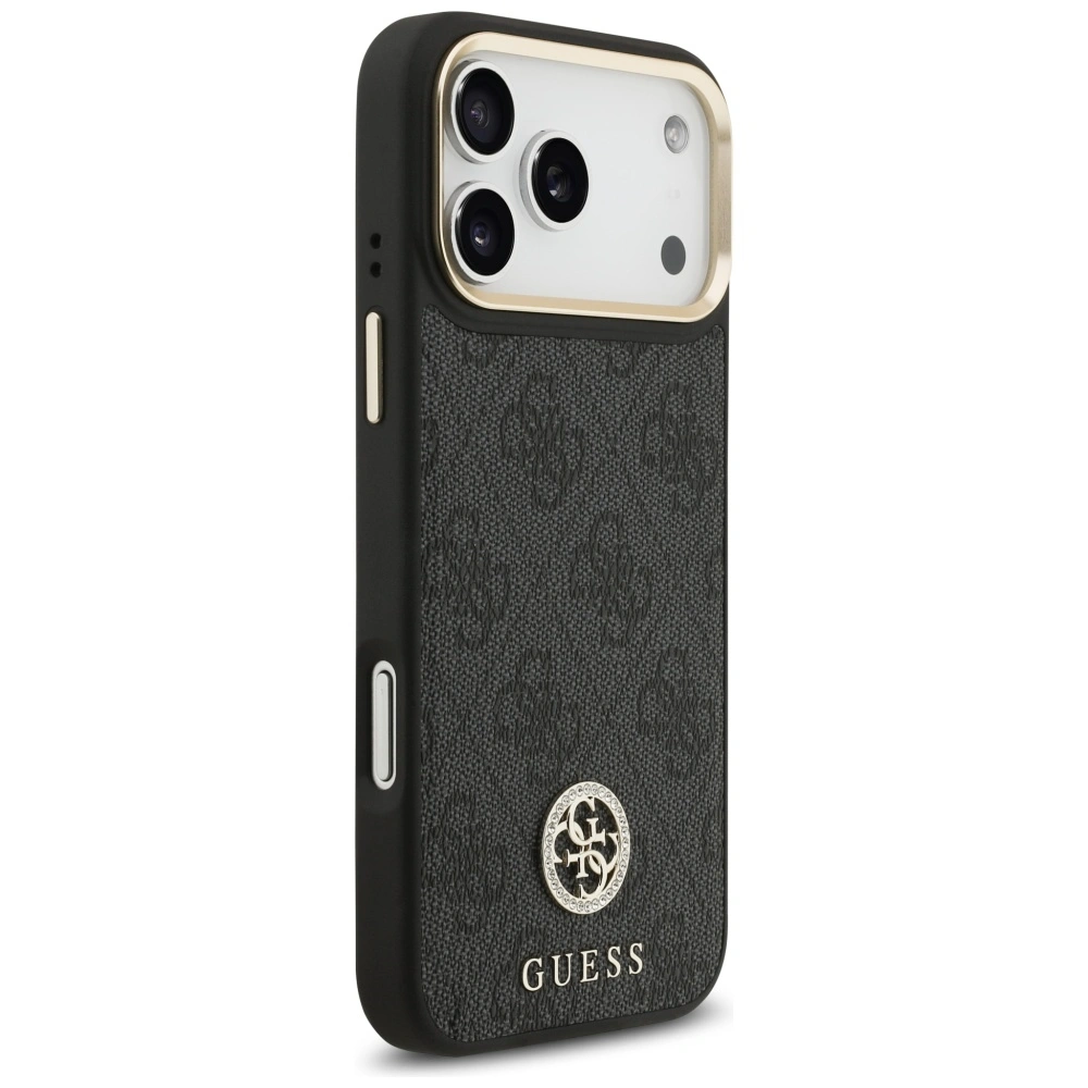 Kryt Guess 4G Srtass Logo & Big Strap Metal Buttons MagSafe Apple iPhone 17 Pro Max black