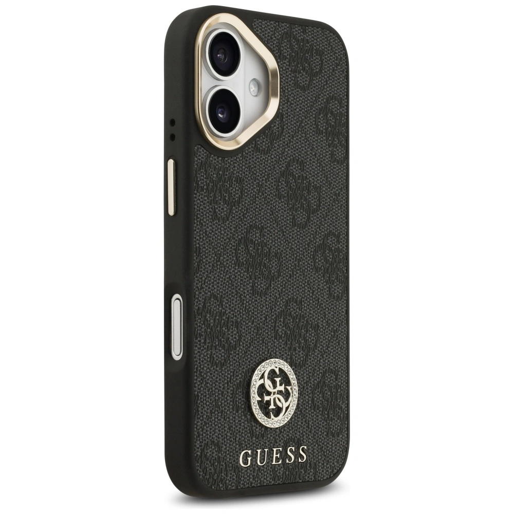 Kryt Guess 4G Strass Logo & Big Strap Metal Buttons MagSafe Apple iPhone 17 black