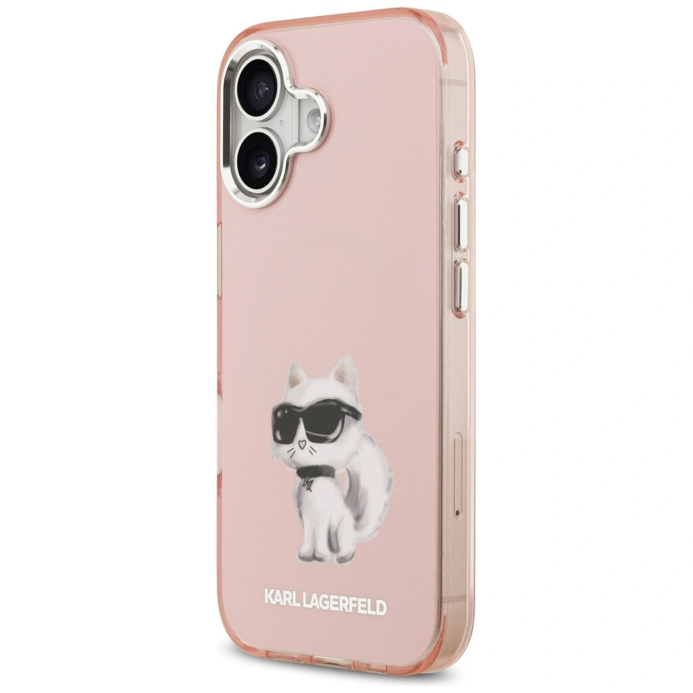 Kryt Karl Lagerfeld IML Aquarelle Choupette & Logo MagSafe Apple iPhone 17 pink