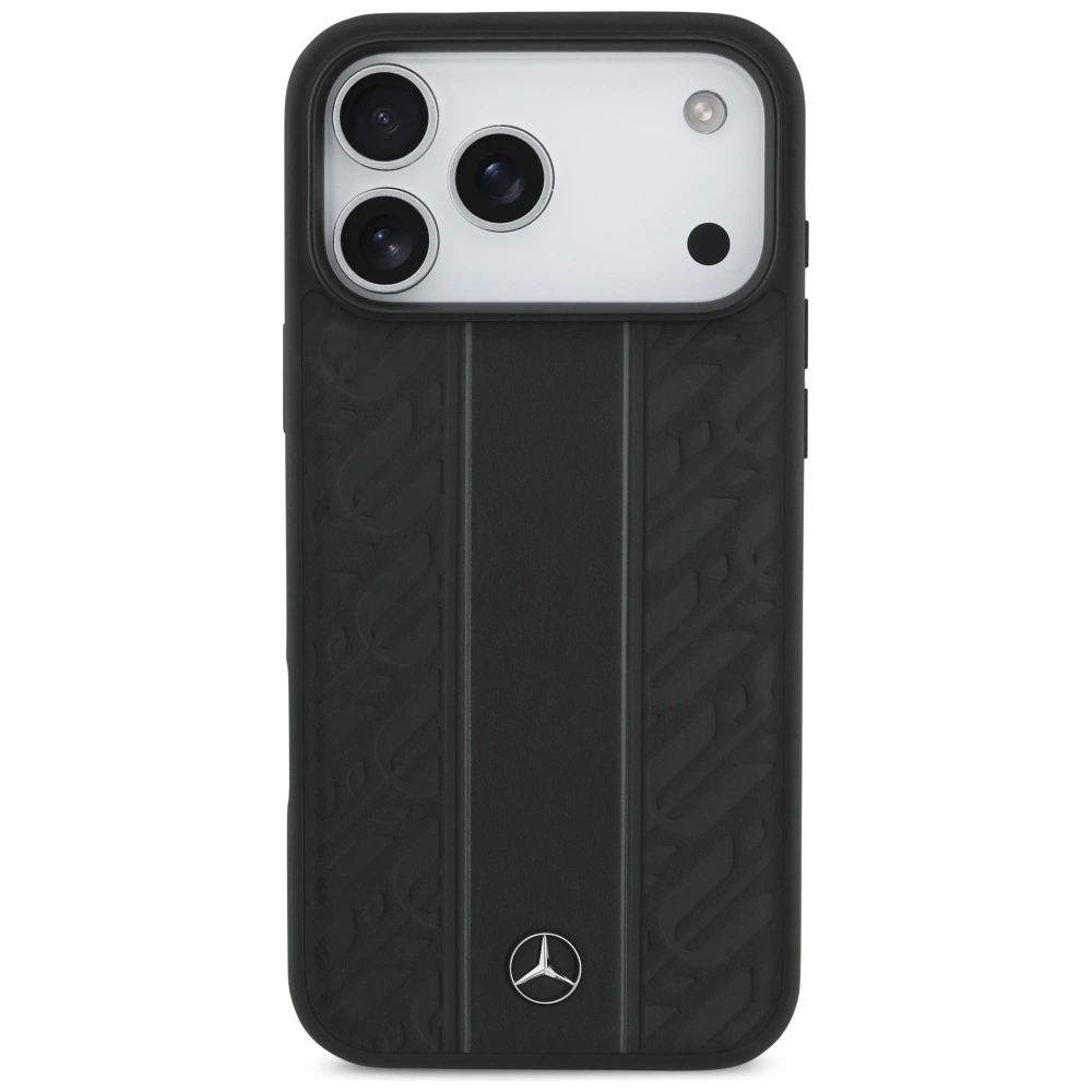 Kryt Mercedes Leather Laurel Leaves Stripes MagSafe Apple iPhone 17 Pro Max black