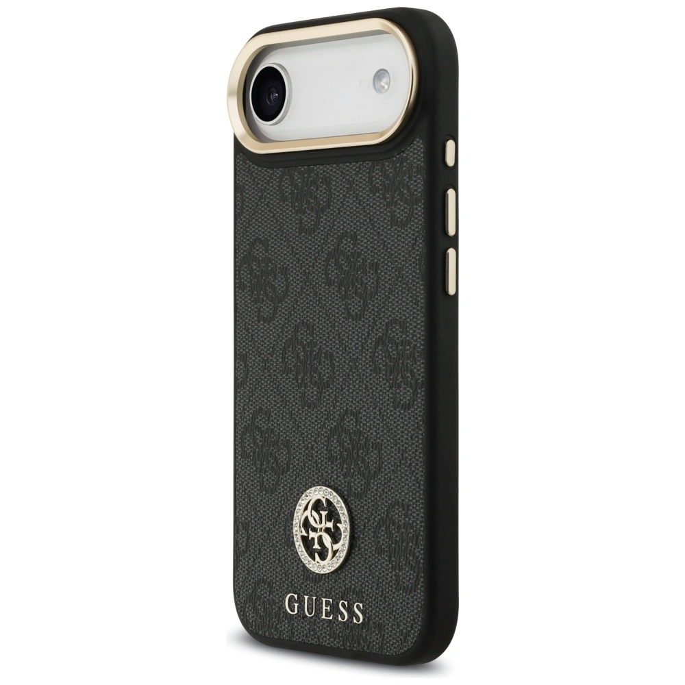 Kryt Guess 4G Strass Logo & Big Strap Metal Buttons MagSafe Apple iPhone Air black