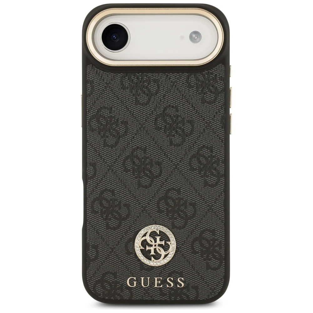 Kryt Guess 4G Strass Logo & Big Strap Metal Buttons MagSafe Apple iPhone Air black