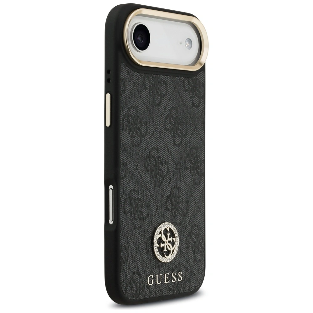 Kryt Guess 4G Strass Logo & Big Strap Metal Buttons MagSafe Apple iPhone Air black