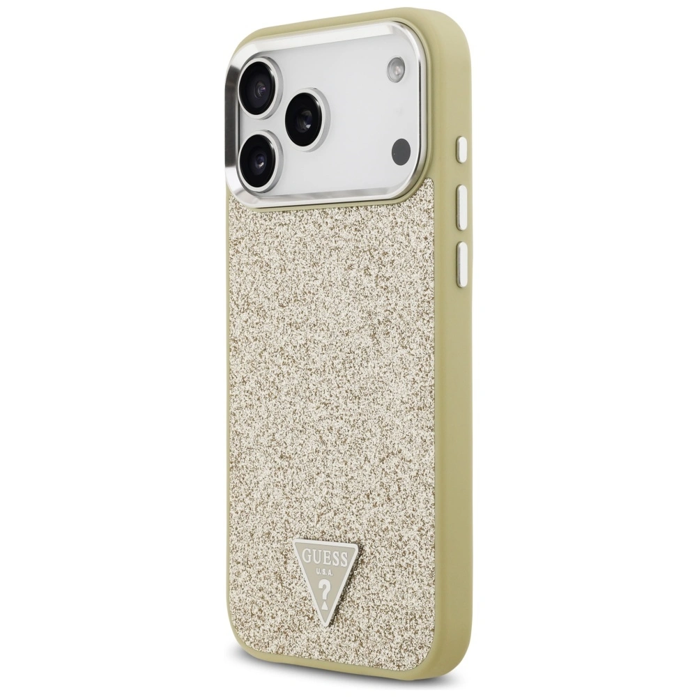 Kryt Guess Glitter Triangle Logo MagSafe Apple iPhone 17 Pro Max gold