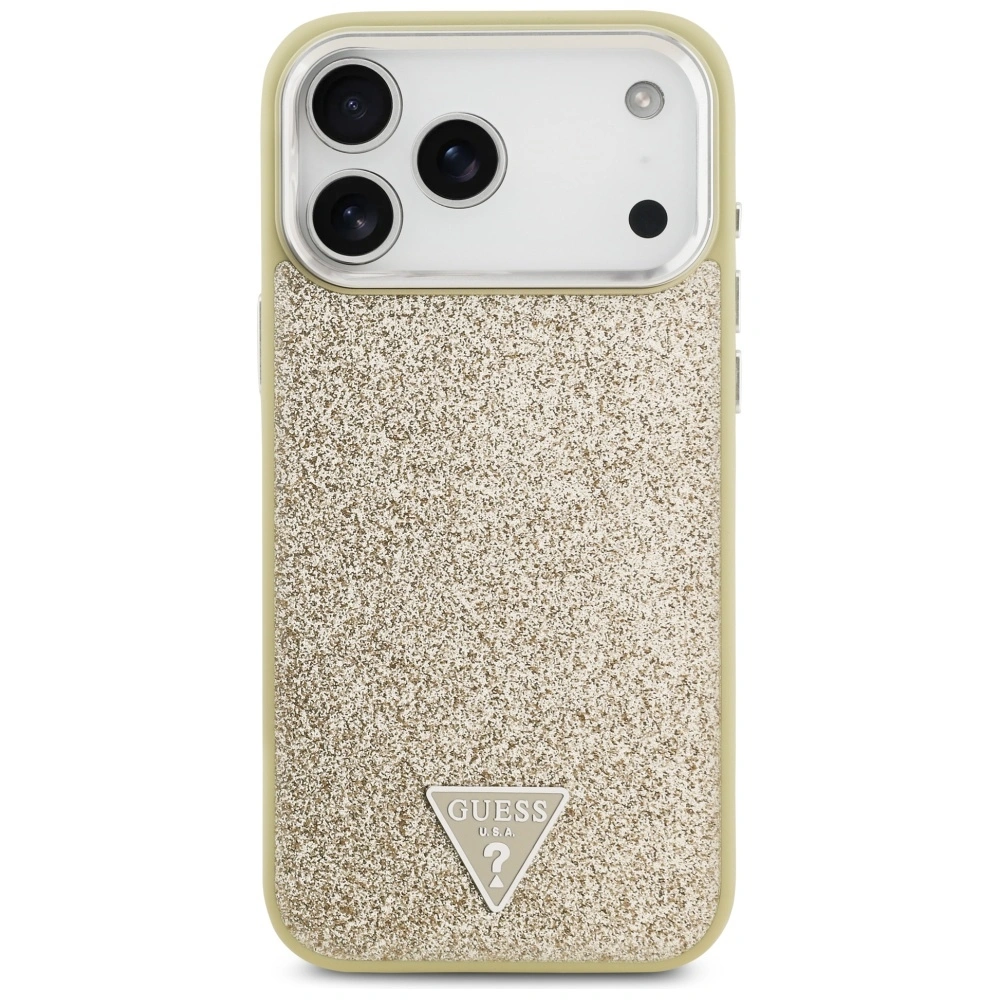 Kryt Guess Glitter Triangle Logo MagSafe Apple iPhone 17 Pro Max gold