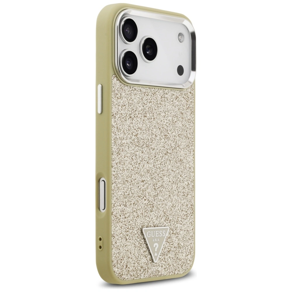 Kryt Guess Glitter Triangle Logo MagSafe Apple iPhone 17 Pro Max gold