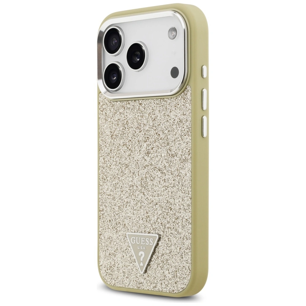 Kryt Guess Glitter Triangle Logo MagSafe Apple iPhone 17 Pro gold