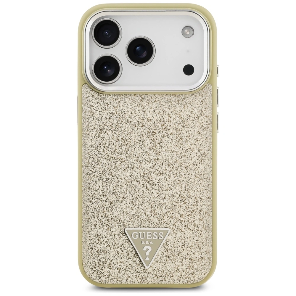 Kryt Guess Glitter Triangle Logo MagSafe Apple iPhone 17 Pro gold