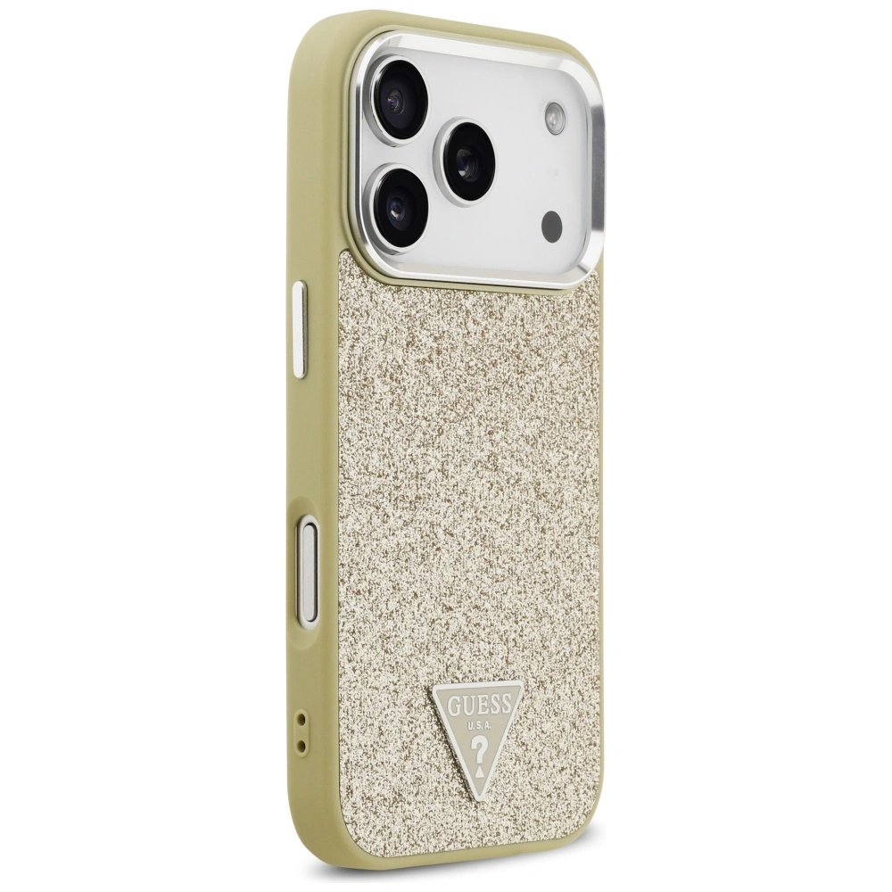 Kryt Guess Glitter Triangle Logo MagSafe Apple iPhone 17 Pro gold