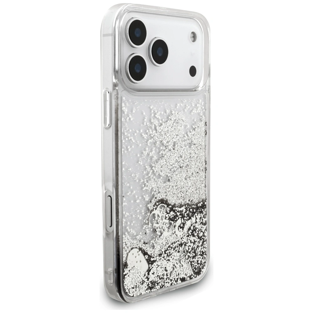 Kryt Guess Liq. Glitter Charms Apple iPhone 17 Pro Max silver