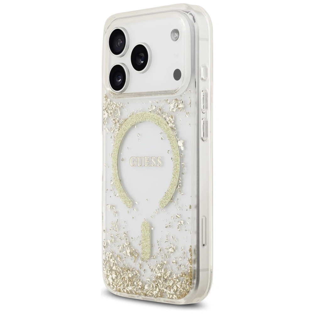 Kryt Guess Resin Bottom Glitter MagSafe Apple iPhone 17 Pro gold