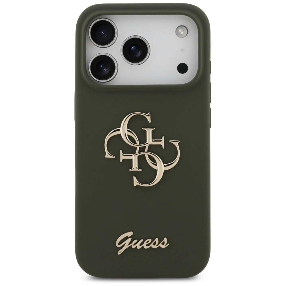 Kryt Guess Silicone Big 4G Script Apple iPhone 17 Pro Max khaki