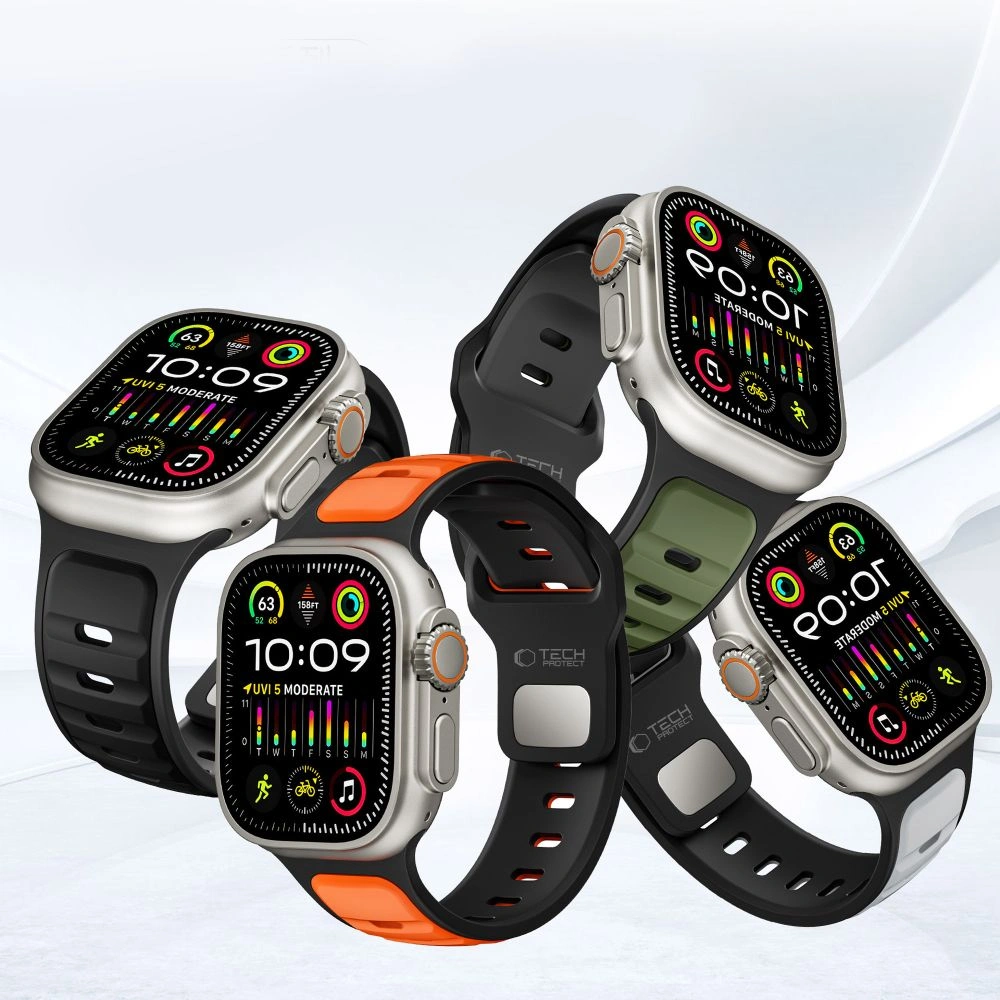 Tech-Protect IconBand Line Apple Watch 8 / 9 / 10 / 11 / SE / Ultra 44/45/46/49mm Grey/orange