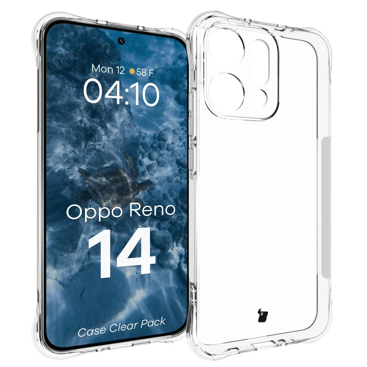 Kryt Bizon Case Clear Pack case + 2x screen film Oppo Reno 14