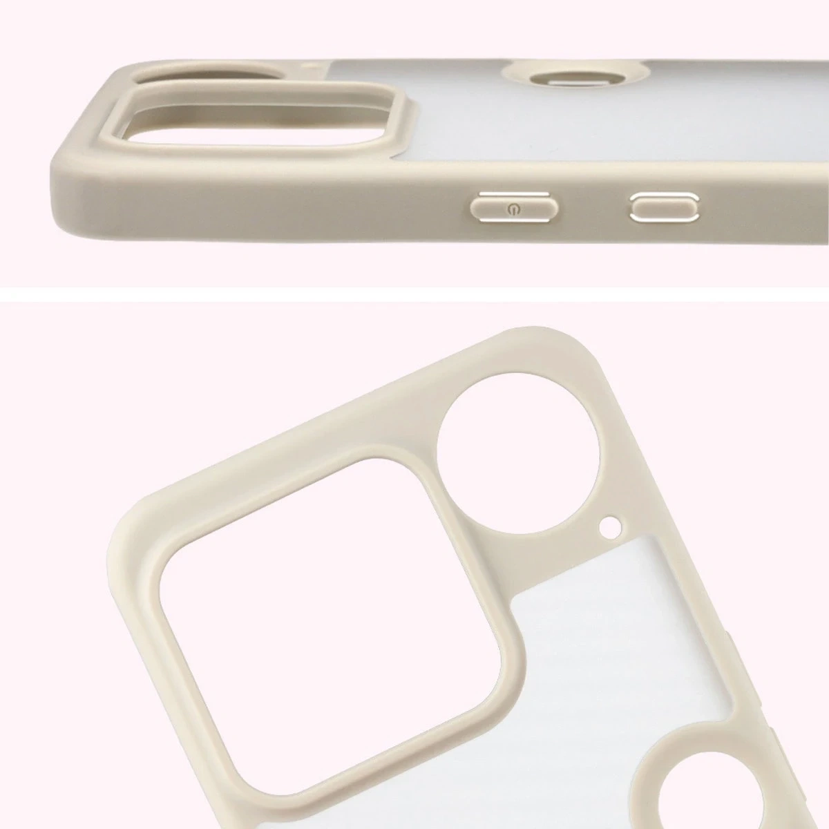 Kryt Bizon Case Angelo Nothing Phone (3) semi-transparent with a beige frame