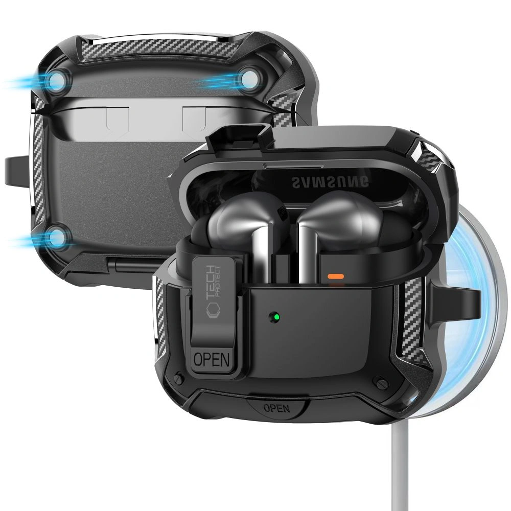 Kryt Tech-Protect Carbonox MagSafe Samsung Galaxy Buds 3 / 3 FE / 3 Pro Black