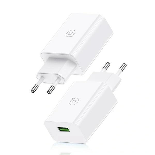 Síťová nabíječka USAMS 18W  + USB-A / USB-C 1m Fast Charging Cable White