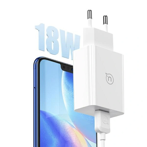 Síťová nabíječka USAMS 18W  + USB-A / USB-C 1m Fast Charging Cable White