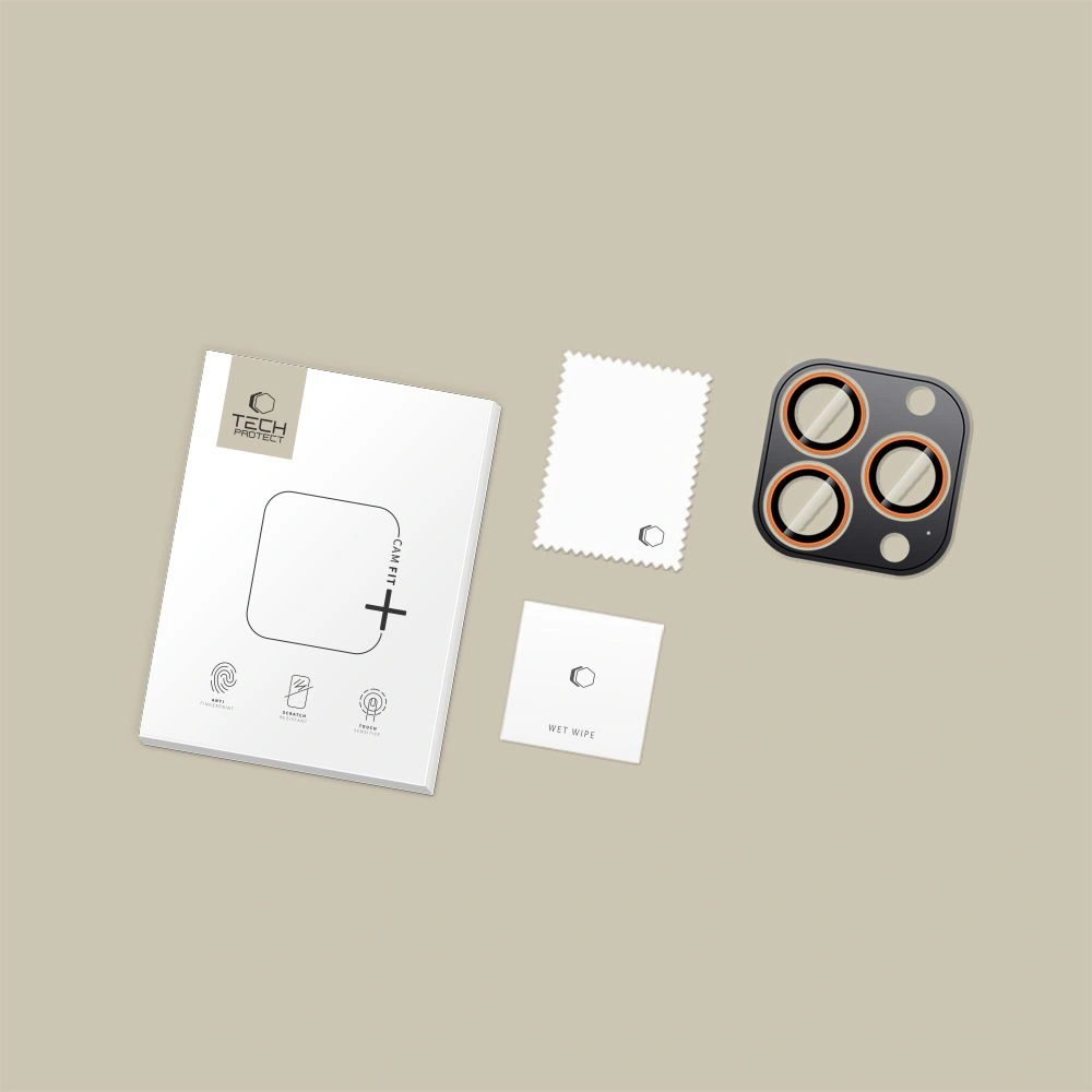 Kryt Tech-Protect Camring Fit+ Apple iPhone 14 Pro / 14 Pro Max / 15 Pro / 15 Pro Max / 16 Pro / 16 Pro Max / 17 Pro / 17 Pro Max Cosmic Orange