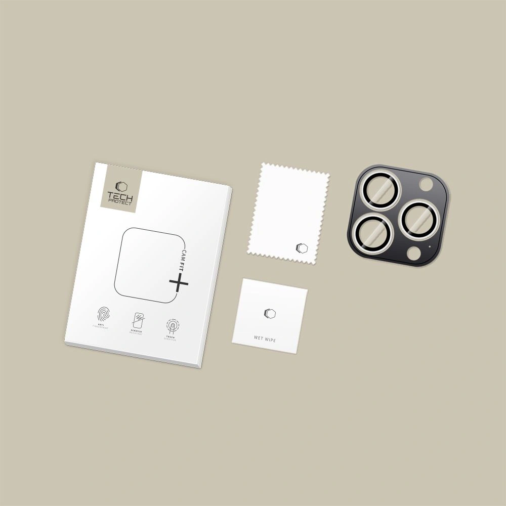 Kryt Tech-Protect Camring Fit+ Apple iPhone 14 Pro / 14 Pro Max / 15 Pro / 15 Pro Max / 16 Pro / 16 Pro Max / 17 Pro / 17 Pro Max Silver