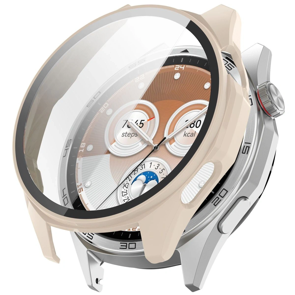 Kryt Bizon Case+Glass Watch Huawei Watch GT6 46mm beige
