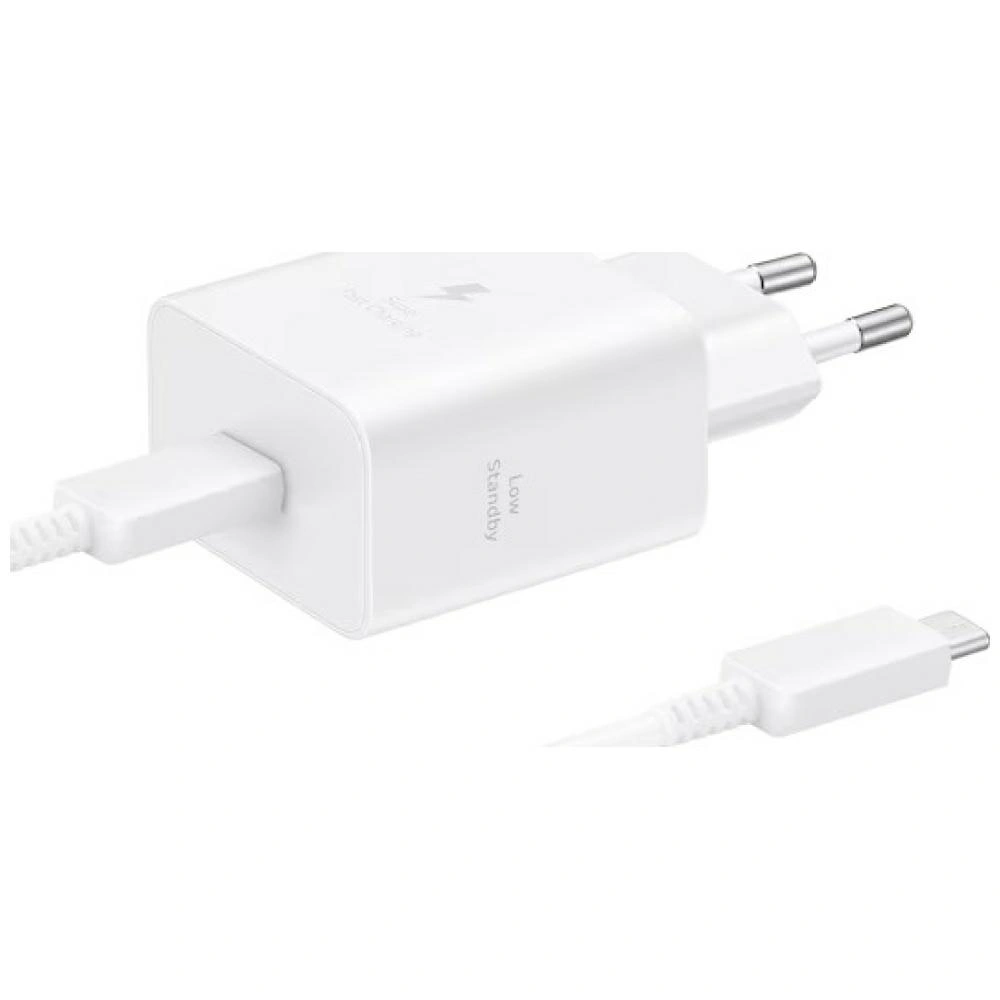 Síťová nabíječka Samsung T4511 PD 45W with USB-A / USB-C 5A cable white