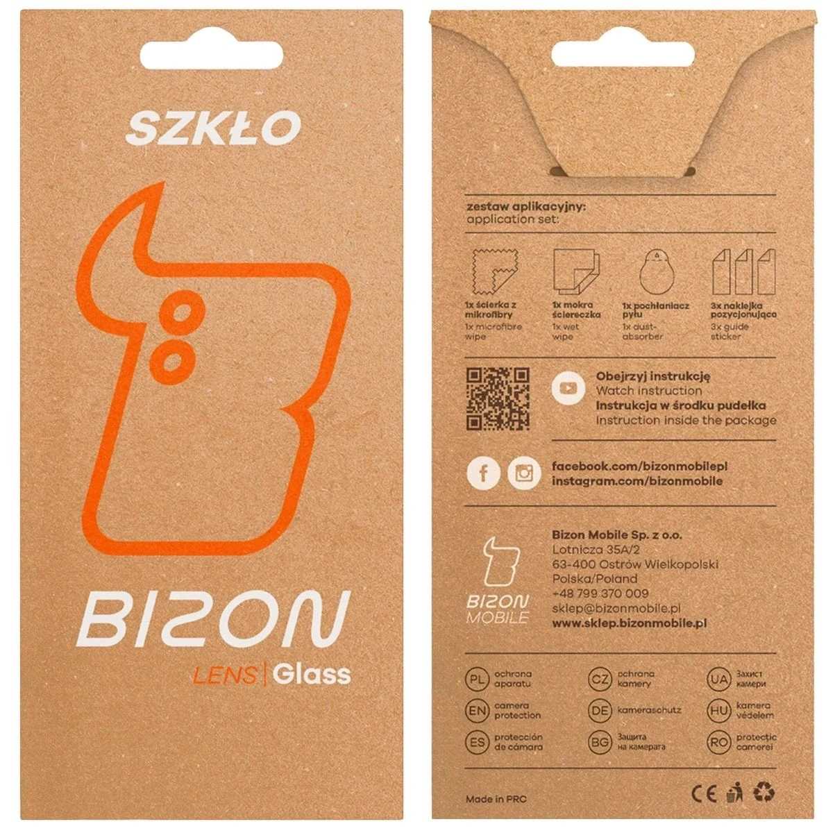 Ochranné sklo Bizon Glass Snap Lens Apple iPhone 17 Pro / 17 Pro Max orange frame