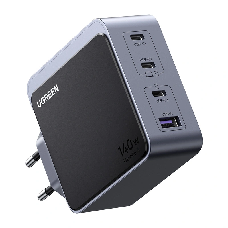 Síťová nabíječka UGREEN Nexode S 140W GaN Charger 3xUSB-C, USB-A (gray)