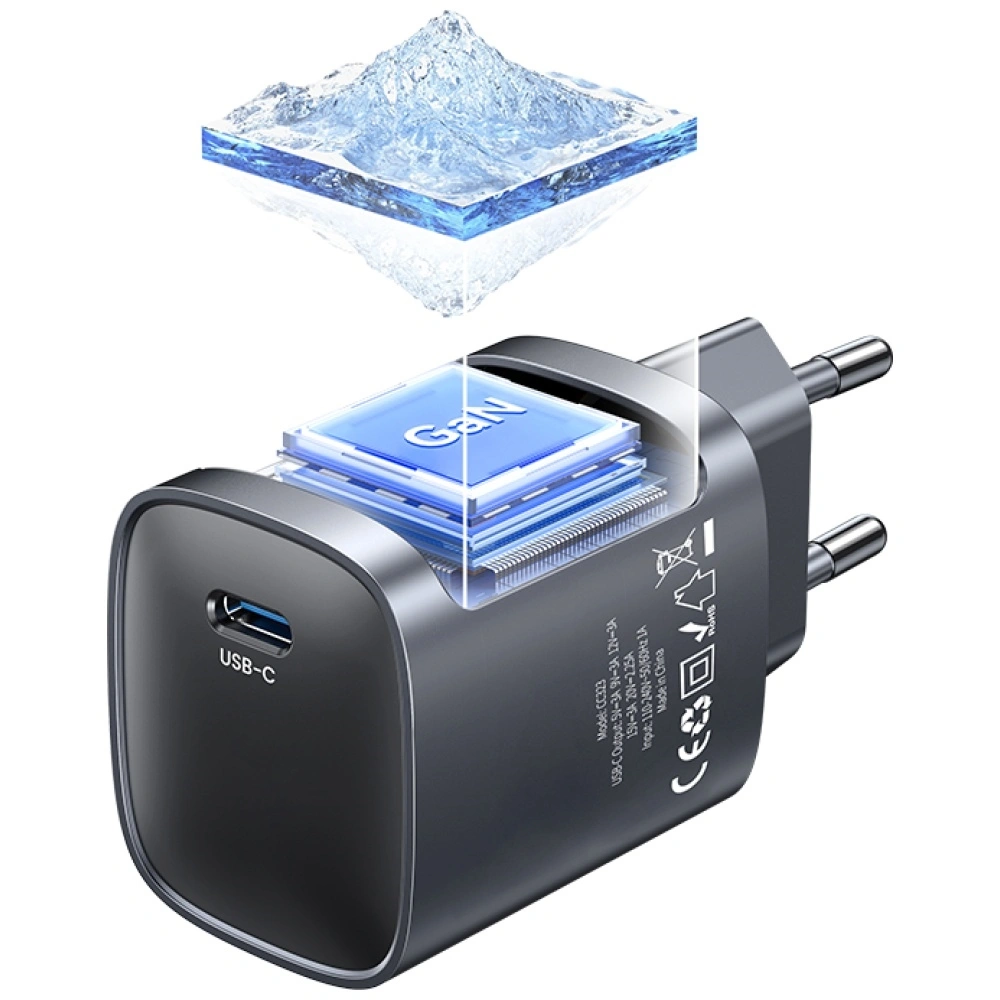 Síťová nabíječka USAMS T66 USB-C 45W GaN Fast Charger tarnish