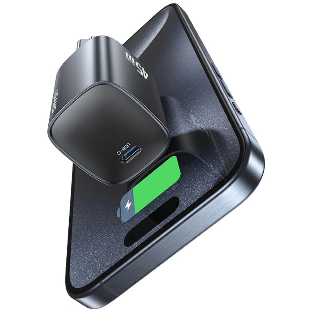 Síťová nabíječka USAMS T66 USB-C 45W GaN Fast Charger tarnish