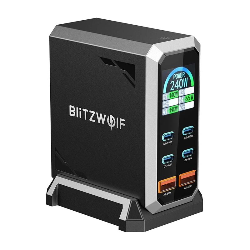 Síťová nabíječka Blitzwolf BW-S31 Power Adapter 2xUSB-A, 4xUSB-C, PD, 240W