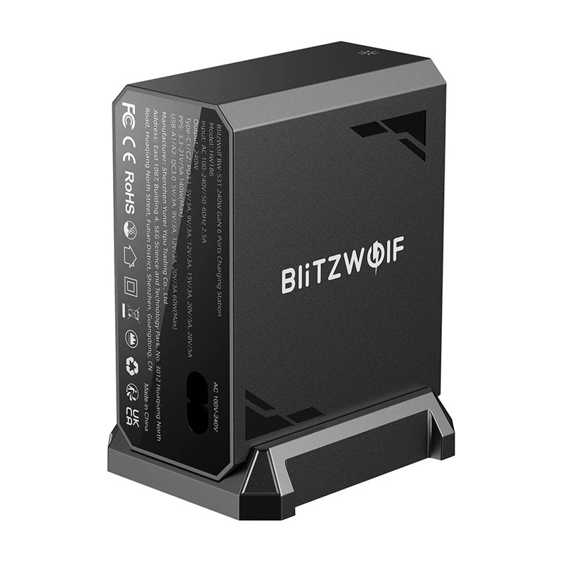 Síťová nabíječka Blitzwolf BW-S31 Power Adapter 2xUSB-A, 4xUSB-C, PD, 240W