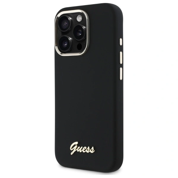 Kryt Guess Apple iPhone 16 Pro hardcase Silicone Script Metal Logo & Frame black