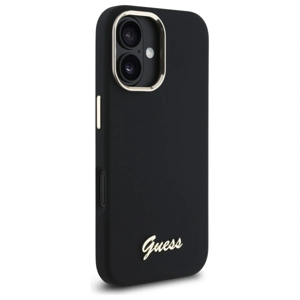 Kryt Guess Apple iPhone 16 Plus hardcase Silicone Script Metal Logo & Frame black