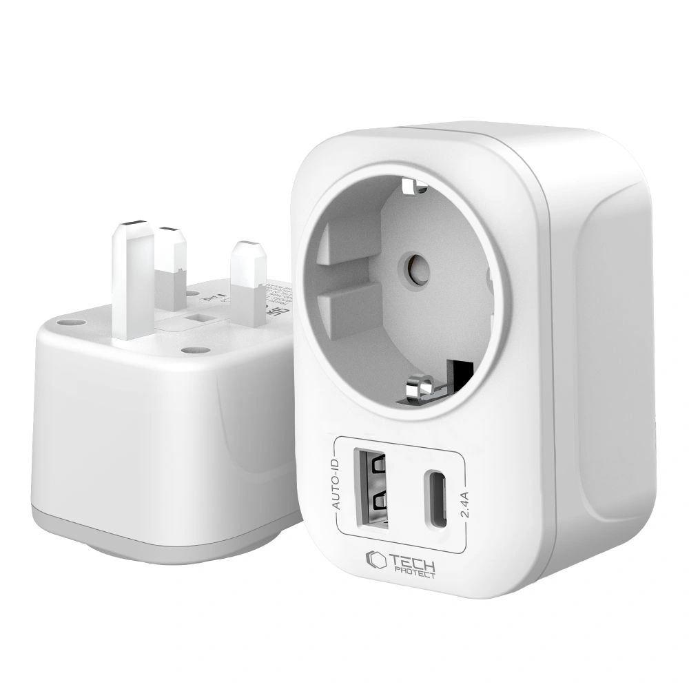 Kryt Tech-Protect TA100 Travel Adapter UK / EU White